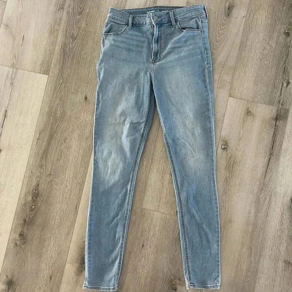 Old Navy Womens High-Waisted Rockstar Super-Skinny Jeans Cara Blue Size 6 Tall - Picture 5 of 12